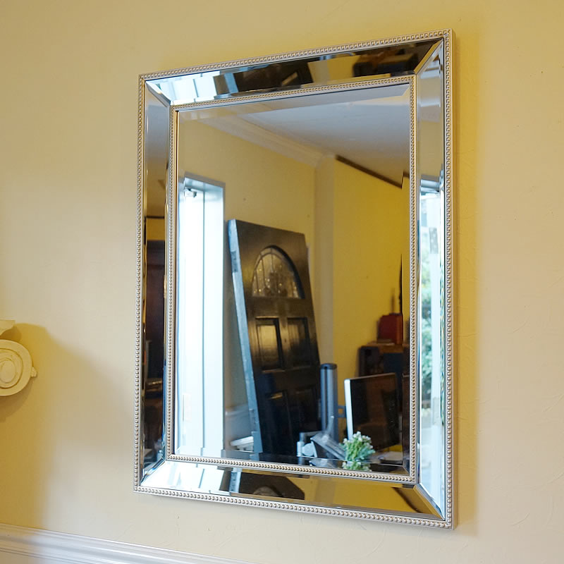 レトロガラスミラー　鏡　壁掛け鏡　ウォールデコレーション