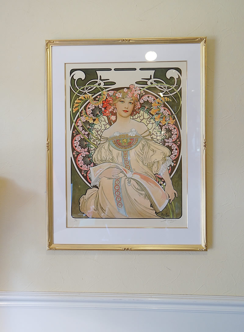 アルフォンス ミュシャ画 夢想 Reverie 複製画 Alfons Mucha 財団印付 世界限定300枚 送料無料 輸入家具 雑貨の専門店 E木楽館 本店