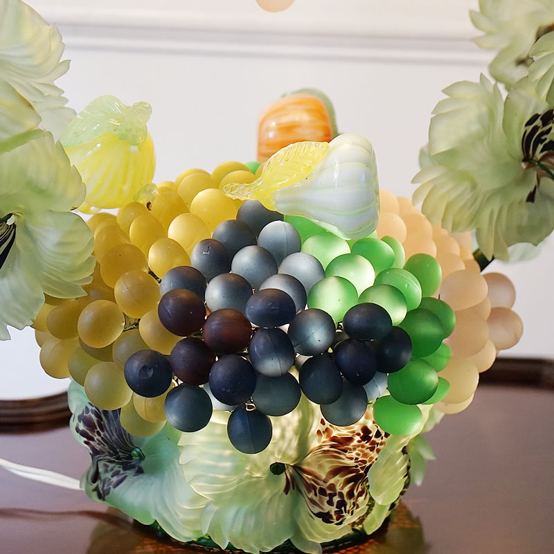 イタリア ムラノガラス ヴェネチアンガラス  葡萄3房 スタンドランプぶどうのお色を教えて下さい