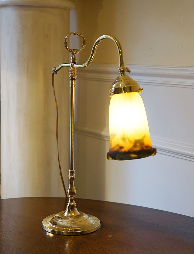 ヴィンテージ フランス製 ミューラー兄弟 テーブルランプ 1灯 真鍮磨き